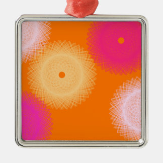 oranje & roze pop kleur metalen ornament