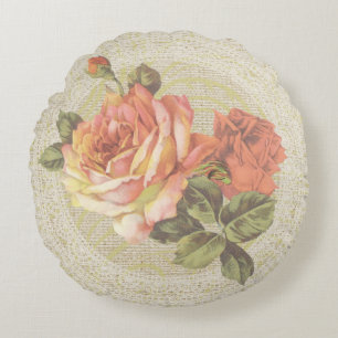 Oranje roze rozen en paleis kussen