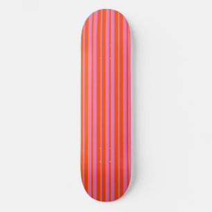 Oranje Roze Stijlvolle Strepen Patroon Ontwerp Skateboard