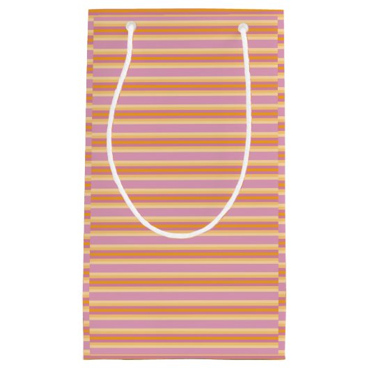Oranje roze strepen klein cadeauzakje (Voorkant)
