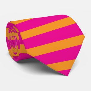 Oranje Roze Strepen Patronen Heet Roze Kleurrijk Stropdas