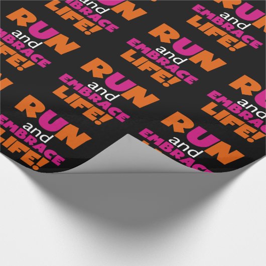 Oranje roze tekstechniek met draaiende marathon cadeaupapier (Hoek)