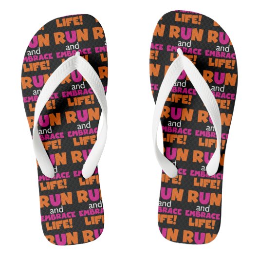 Oranje roze tekstrun-runner marathon teenslippers (Voetbed)