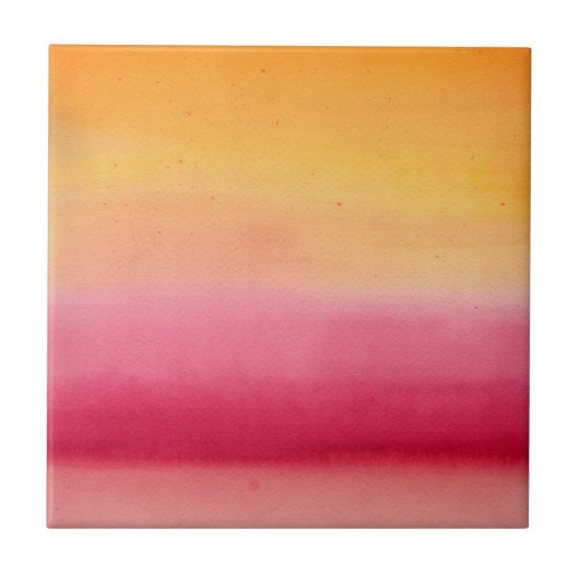  Oranje Roze Waterverf Tegeltje (Voorkant)