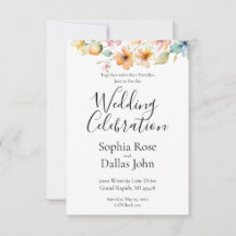  Oranje Roze Waterverf Wildflowers Wedding