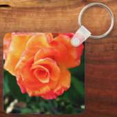 Oranje rozen bloem sleutelhanger (Achterkant)