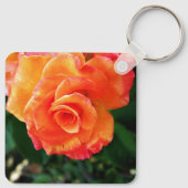 Oranje rozen bloem sleutelhanger (Achterkant)