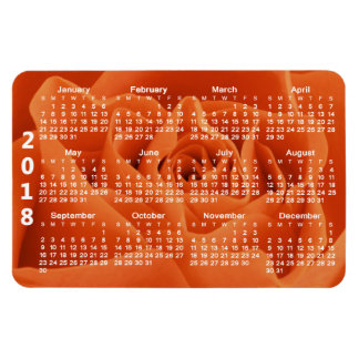 Oranje Rozen bloemblaadjes 2018 Kalender Magneet