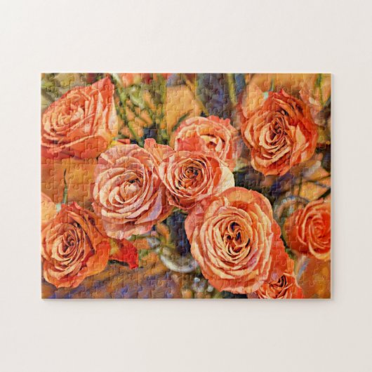 Oranje Rozen Boeket Kunstpuzzel Legpuzzel (Horizontaal)