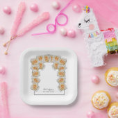 Oranje Rozen bruiloft Papieren Bordje (Feest)