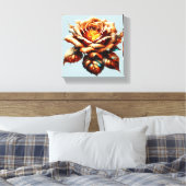 Oranje Rozen kunst aan de muur Canvas Afdruk (Insitu (Slaapkamer))