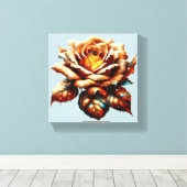 Oranje Rozen kunst aan de muur Canvas Afdruk (Insitu (Houten vloer))