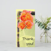 Oranje Rozen op Gele Kaart (Staand voorkant)