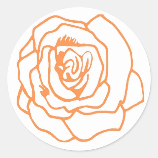 Oranje Rozen Ronde Sticker (Voorkant)