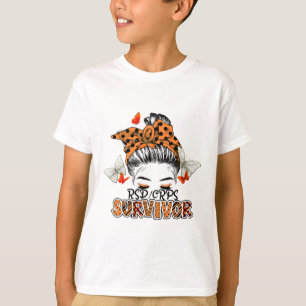Oranje RSDCRPS Messy Bun Girl Survivor Believe Sup T-shirt