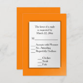 Oranje RSVP met Menu (Voorkant / Achterkant)