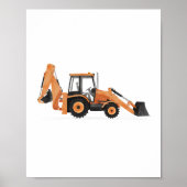 Oranje rugleuning constructie voertuigdecor poster (Voorkant)