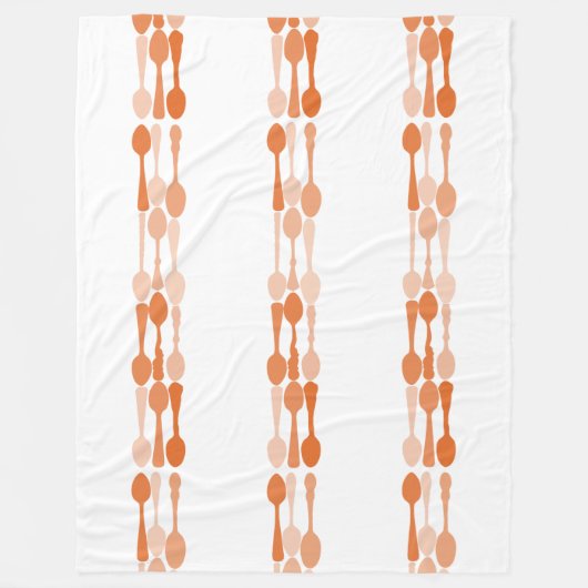  Oranje rugleuningspatroon Fleece Deken (Voorkant)