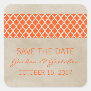 Oranje Rustic Quatrefoil Sparen de Stickers van de