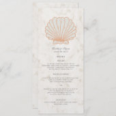 Oranje Rustic Seashell Wedding Menu (Voorkant / Achterkant)