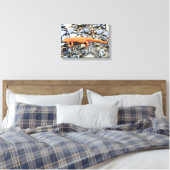 Oranje Salamander Canvas Afdruk (Insitu (Slaapkamer))