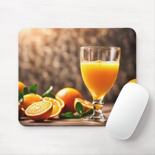Oranje sap en Sinaasappels Muismat (Met muis)
