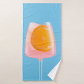 Oranje sap in helder drink glas badhanddoek (Badhanddoek)