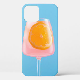 Oranje sap in helder drink glas iPhone 12 hoesje