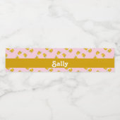 Oranje sap op gestreept roze waterfles etiket (Enkel label)