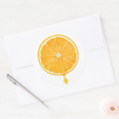 Oranje sap ronde sticker (Envelop)