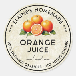  oranje sapingrediënten inbliklabel ronde sticker