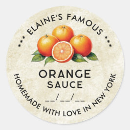  oranje saus bewerkbare sticker met datum