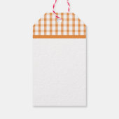 Oranje saus Preserve Label geruit patroon Cadeaulabel (Achterkant)