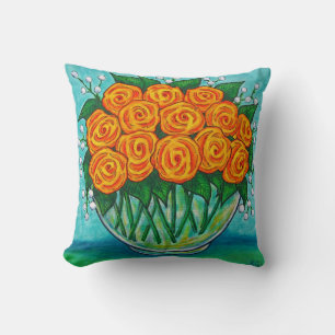 Oranje schaal Polyester Sierkussen 16 "x 16"