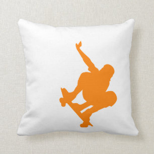 Oranje schaatser; skateboard kussen