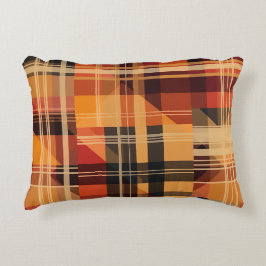 Oranje Schattige herfstcontrolepatroon Accent Kussen