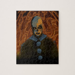 Oranje schedel legpuzzel