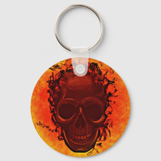 Oranje schedel sleutelhanger (Voorkant)