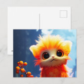 Oranje schepsel feestdagenkaart (Voorkant / Achterkant)