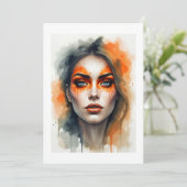 oranje schminken kaart (Staand voorkant)