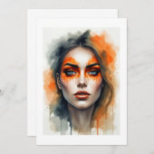 oranje schminken kaart (Voorkant / Achterkant)