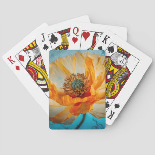Oranje schoonheid pokerkaarten