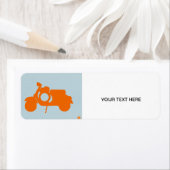 Oranje scooter etiket (Insitu)