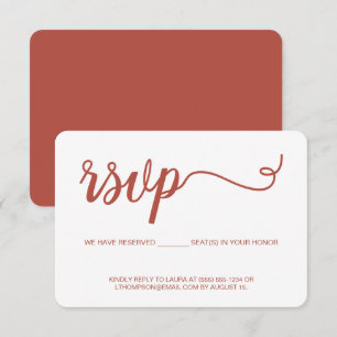 Oranje Script RSVP zonder gereserveerde stoel te m Kaartje