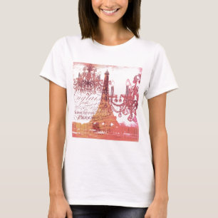 oranje scriptkroonkroes parijs eiffeltoren t-shirt
