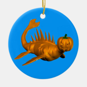 Oranje Seadragon Keramisch Ornament