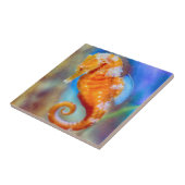 Oranje Seahorse delight Tegeltje (Zijkant)