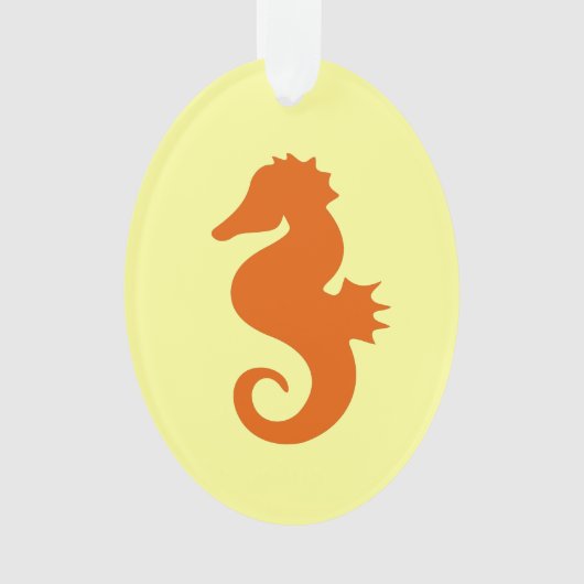 Oranje Seahorse Ornament (voorkant)