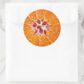 Oranje segment ronde sticker (Tas)