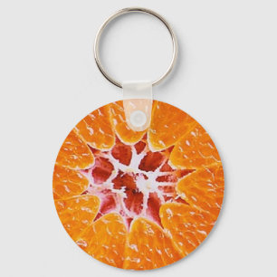 Oranje segment sleutelhanger